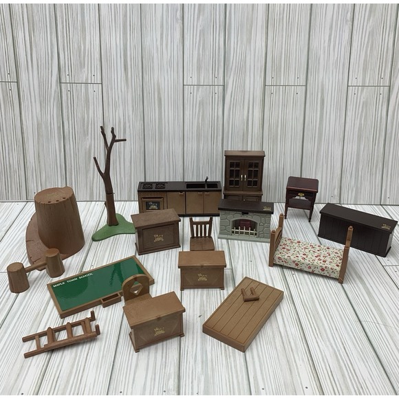 Bandai Maple Town Story Dollhouse Furniture Lot Pieces Parts Vintage Miniature - Picture 1 of 6